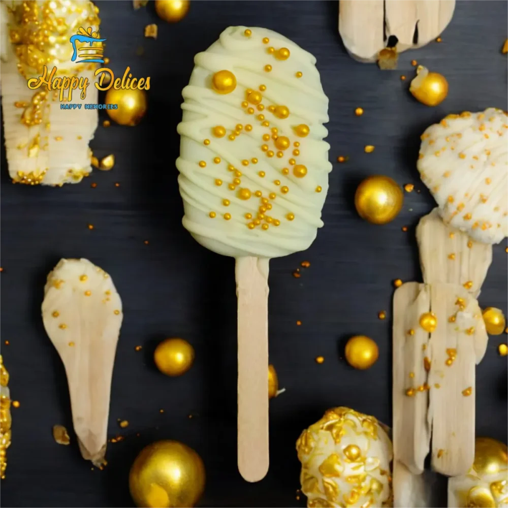 Customizable magnum cakes with colored chocolate coating and decorative sprinkles