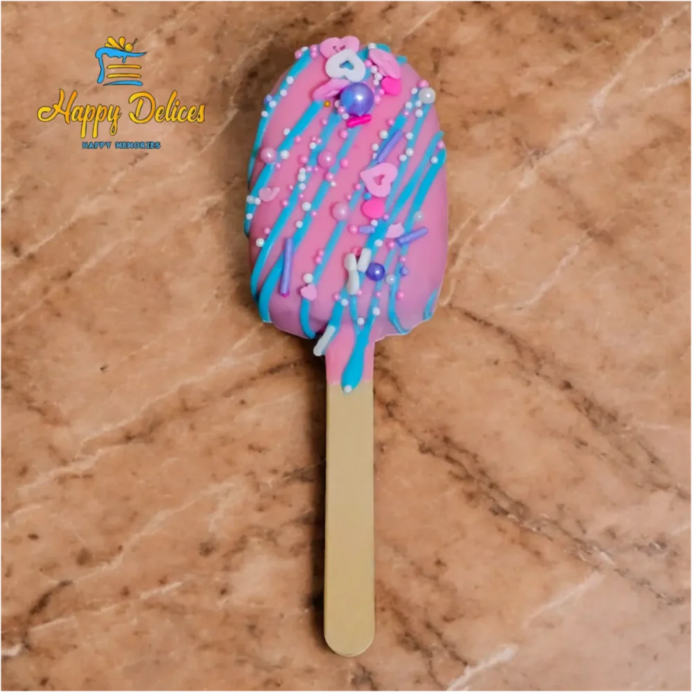 Customizable magnum cakes with colored chocolate coating and decorative sprinkles
