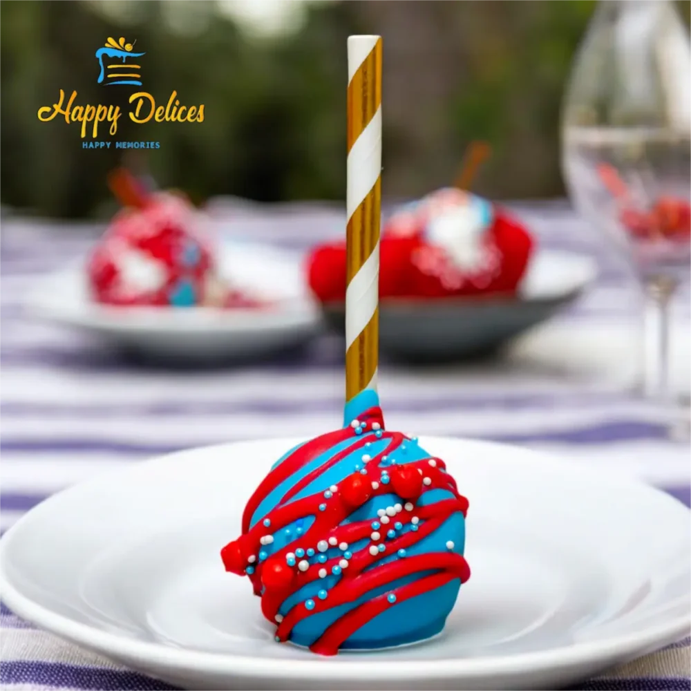 Customizable cake pops with colorful chocolate coating and decorative sprinkles