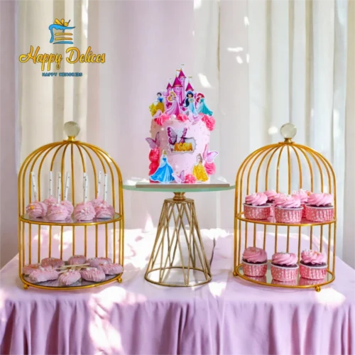 Princess castle cake pack in pink with cupcakes, magnum cakes, and cake pops